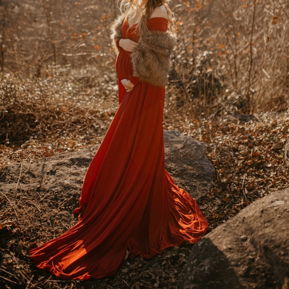 Burgundy/Red Maternity Dress